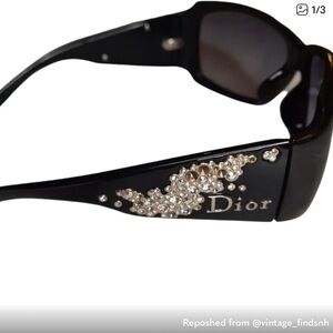 Dior Black Sunglasses with Silver Embellishments
